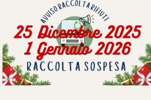 Festività Natalizie: RACCOLTA SOSPESA